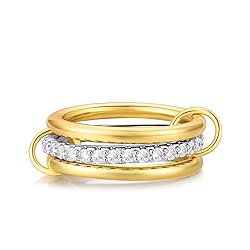 Canboer 14K Gold Plated Interlocked Stackable Rings