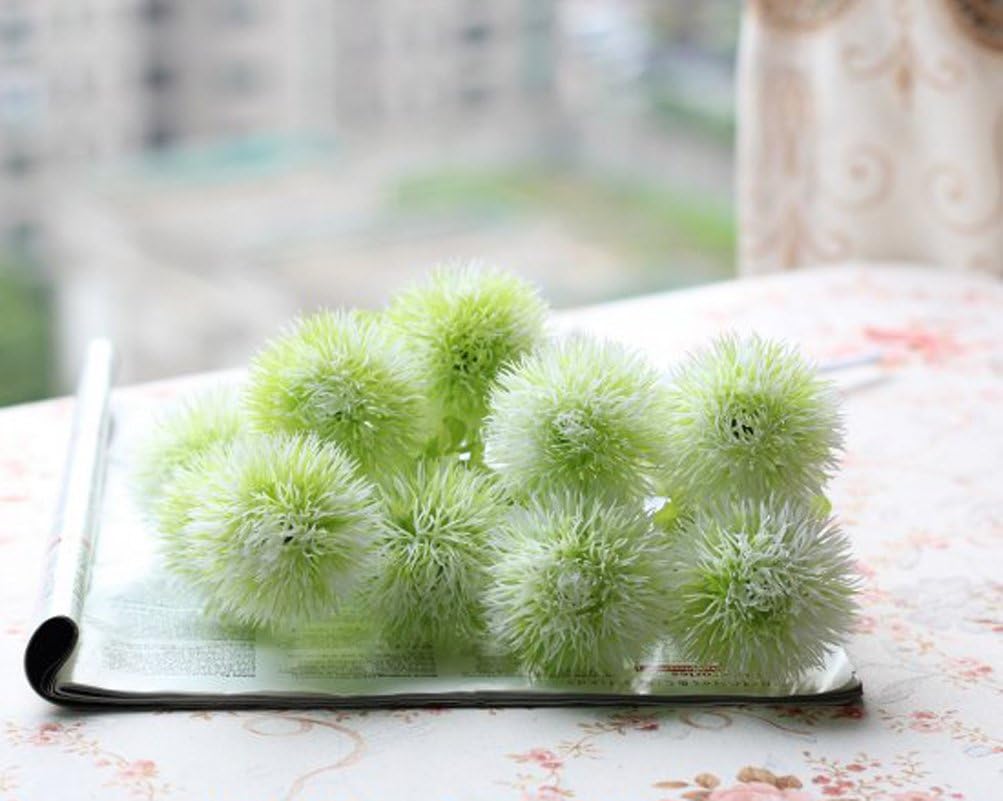 Elefan Artificial Romantic Dandelion Bridal Wedding Bouquet Latex Silk Flower Bouquets (White (lot of 10pcs))
