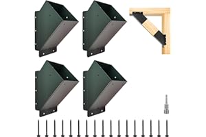 TAYORY 4 Pcs Pergola Bracket ,Reinforced 45-Degree Angle Pergolas Bracket, for 6''x6'' Lumber (Actual Size: 5.6''x5.6'') with Drainage Holes for Strong of Gazebos, Pergolas
