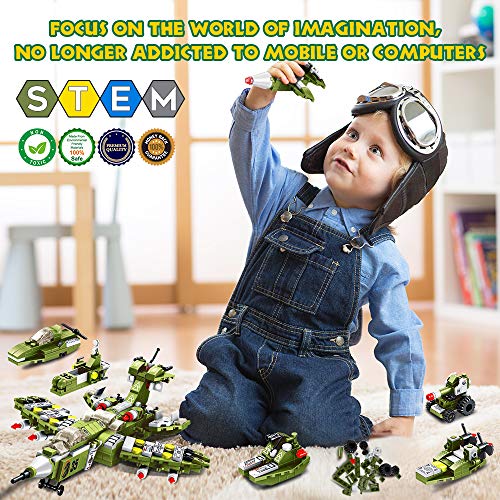 VATOS STEM Building Toys, 576 PCS Warcraft STEM Toys for 6 Year Old