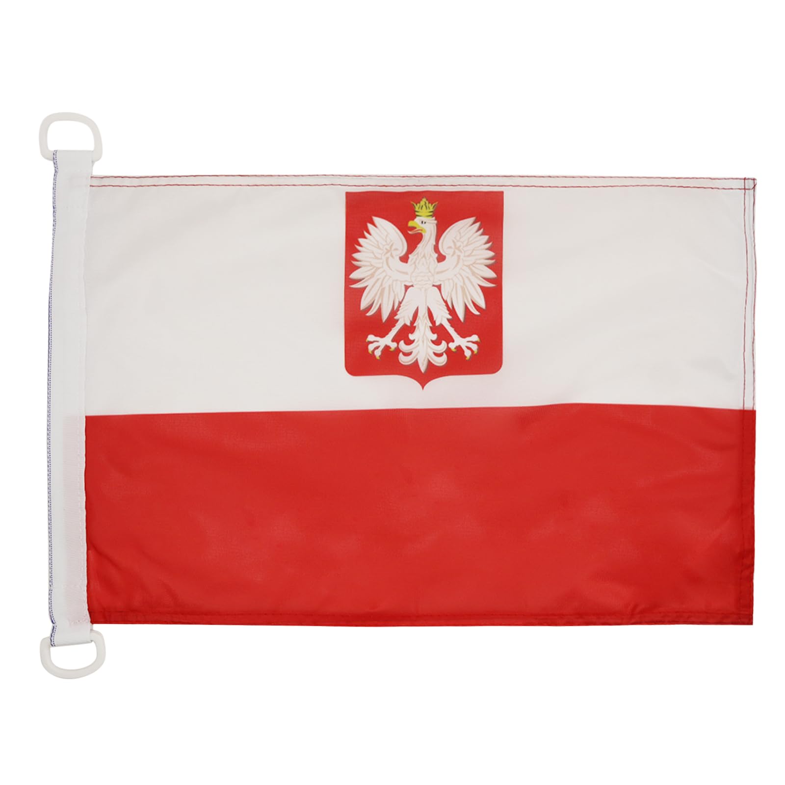 AZ FLAG - Poland with eagle Nautical Flag - 18'' x 12'' - For Outdoor and Boat - Polish coat of arms Banner Knitted Polyester with Two Plastic Rings - Vivid Colors - 12x18 in - 45x30 Cm