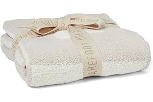 Barefoot Dreams CozyChic Cuddle Receiving Blanket, Cream-Stone, 30"x30"