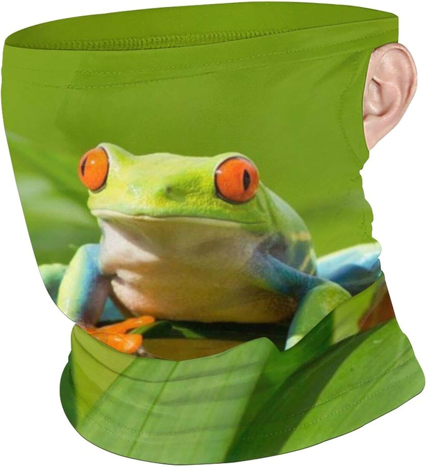Funny Frogs Print Face Mask Reusable Bandana Earloop Neck Gaiters for