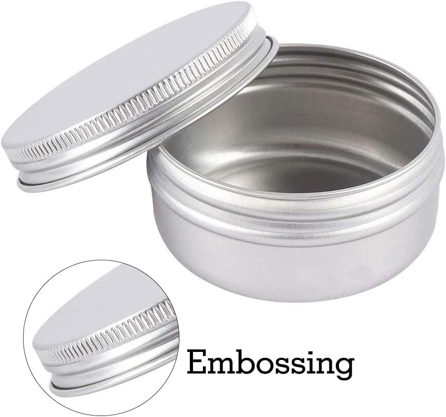 10 PCS 50ml Aluminum Tin Jars, Balm Containers Travel Jars with Screw Cap Lid for DIY Crafts Cosmetics, Salve, Cream, Candle - Image 4