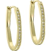 Ted Baker London Shivanna Crystal Shimmer Hoop Earrings for Women (Gold/Crystal)