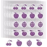80 Pack Sunscreen Reminder Stickers, UV Stickers for Sunscreen Reapply Reminder, Color-Changing Visual Reminder Stickers to Help Check and Reapply Sunscreen for Kids Adults Outdoor Use, 4 Fruit Shapes