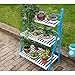 Ejoyous Wood Plant Stand, 3 Layer Foldable Freestanding Flower Plant Rack Stand Display Storage Shelf Rustic Decor for Greenhouse Balcony Room Garden Patio with Plant Tools, Glove, Screwdriverthumb 3