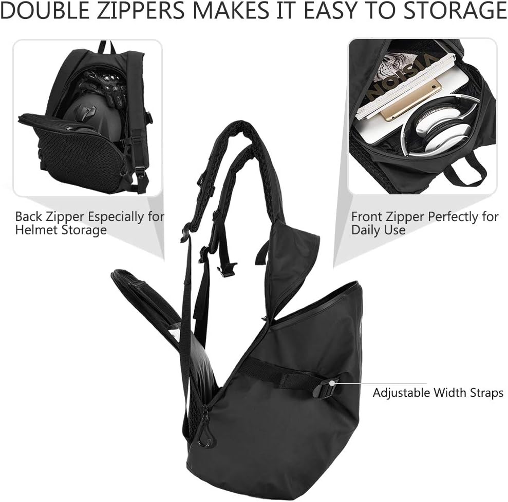 ILM Motorcycle Helmet Backpack Large Capacity Waterproof Lightweight Storage Bag with Reflective Stripe: Automotive