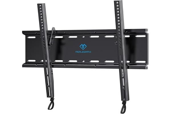 PERLESMITH Tilting TV Wall Mount for 23-60 Inch Flat Curved TVs, Low Profile Tilt TV Mount up to 115 lbs, Wall Mount Bracket