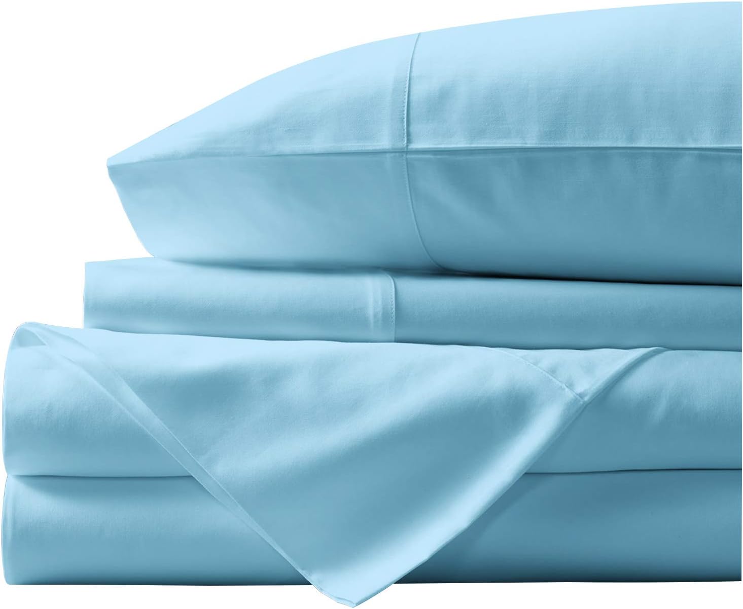 New York Mercado 600 Thread Count Long Stapled Luxurios bedding collection 100% Egyptian Cotton Ultra-soft Durable cozy and comfy sheet set with 19" Deep Pocket By (Cal-King,Sky Blue)