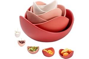 Notakia Salad Decorative Bowls Lotus Shaped Pasta Bowls Dishwasher & Microwave Safe, Unique Angled Ceramic Bowls for Salad, P