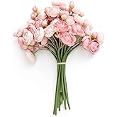 Ling's moment Ranunculus Artificial Flower, Faux Silk Mini Ranunculus Flowers for DIY Bouquet, Bulk Fake Wedding Filler Flowe