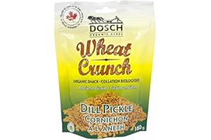 Dosch Organic Acres Wheat Crunch Dill Pickle, 160g – Organic, Vegan, Kosher, Non-GMO, Made in Canada