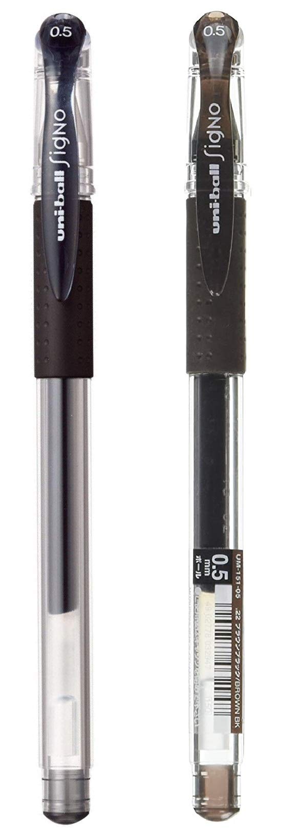 Assorted - Signo - uni Ballpoint Pen - UM-151 0.5 mm - Black & Brown Black