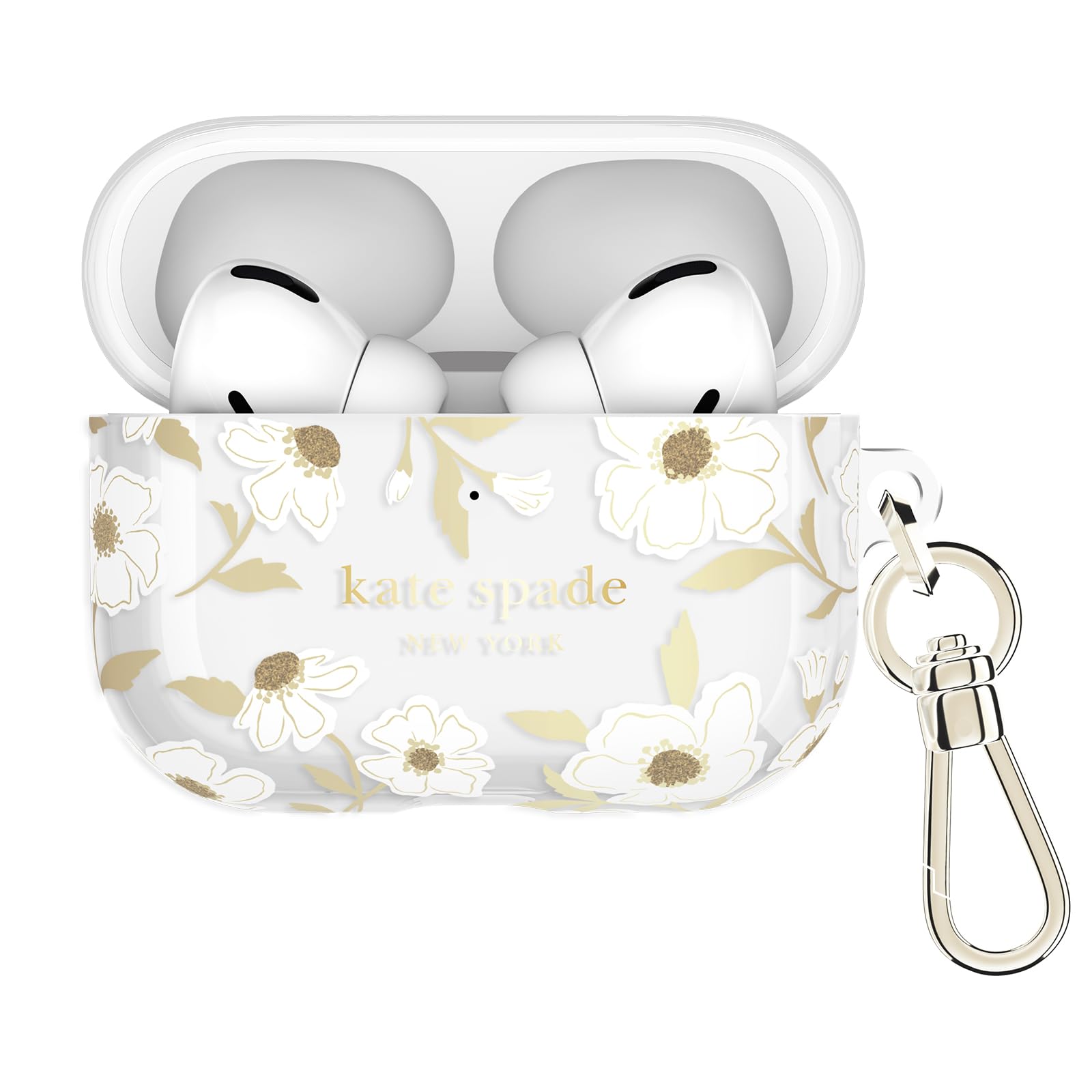 kate spade new york AirPods Pro 3 Protective Case with Keychain Ring Clip - Sunshine Floral, Compatible with AirPods Pro 3rd Generation Image
