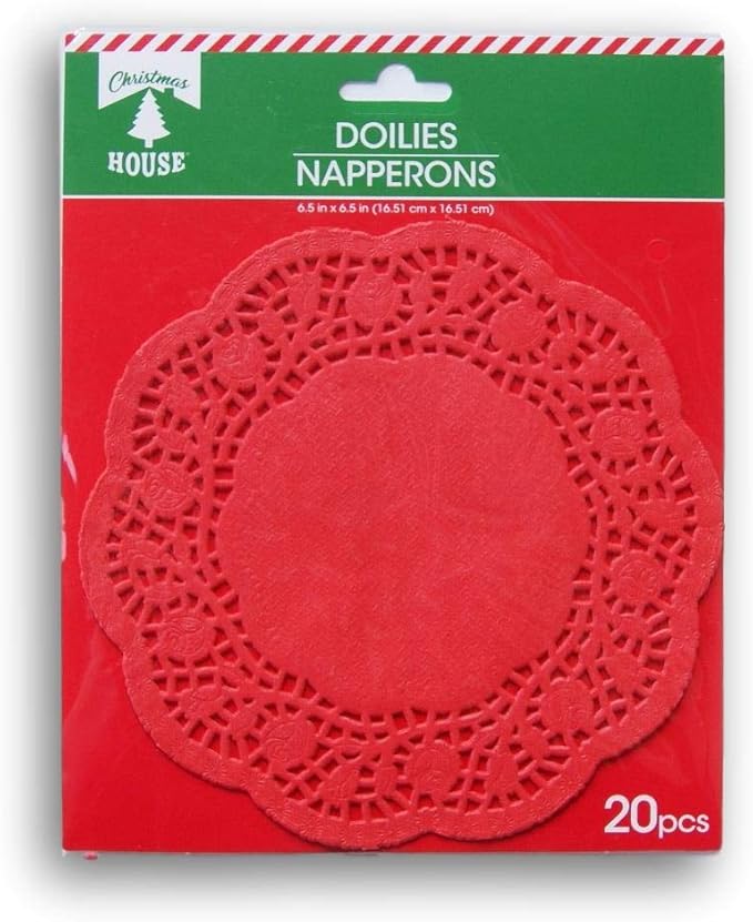 Christmas Decorative Paper Doilies 6.5 x 6.5 Inch 20