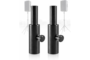 Speaker Stand Adapter 35mm to 25mm, Pair of Steel Speaker Pole Reducers, Fit 1 3/8" Stand to 1" Speaker Mount, Locking Knob D