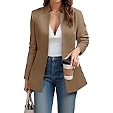 Cicy Bell Womens Business Casual Blazer Long Sleeve Open Front Notch Stand Collar Blazer Work Office Jacket Suit