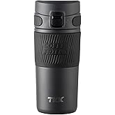 TKK Coffee Travel Mug 15 oz Insulated Stainless Steel Coffee Cup with Flip Lid, Leak Proof Travel Mug for Coffee, Tea & Drinks, Dishwasher Safe, Dark Grey