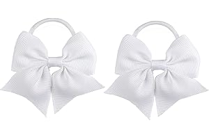 LDDCX Baby Girls' Hair Ties baby girls' hair accessories Baby Hair Ties with Bows for Toddler Ponytail Holders Small (FS3) (White)