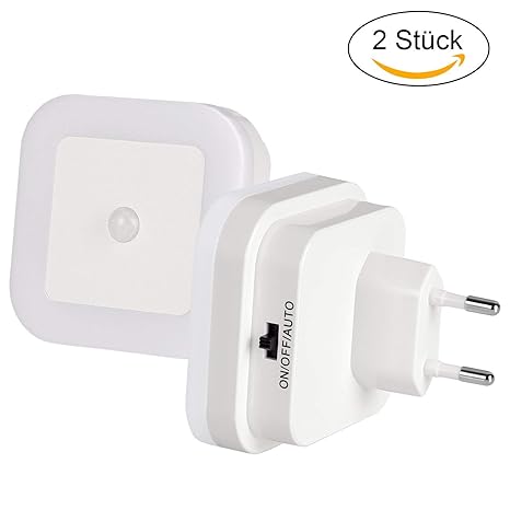 Luz nocturna LED Detector de movimiento y sensor de claridad,2 Eletribrite de bajo consumo