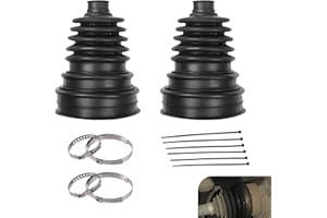 Cuymoap 2 PCS Car CV Axle Boots, Rubber Flexible Joint Boot Dust Cover with Fixed Clamps and Cable Ties, Cuttable Seal Outer 