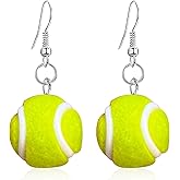 Peasimy Tennis Dangle Earrings for Women Tennis Sport Ball Earrings for Sport Player Lovers