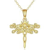 14K Solid Gold Dragonfly Necklace for Women Dragonfly Pendant Animal Lover Jewelry Gifts