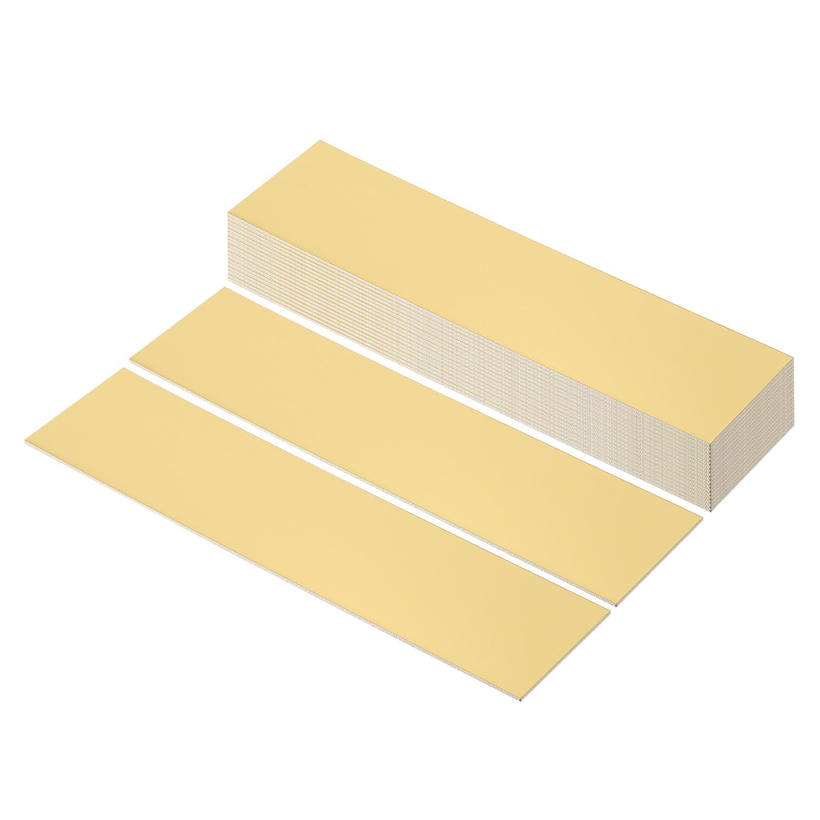 PATIKIL 8"x2" Blank Name Plates, 20 Pack Custom Engraved Name Plate Rectangle Laser Engraving Blanks for Personalized Nameplates Office Door DIY Painting Supplies, Gold, White
