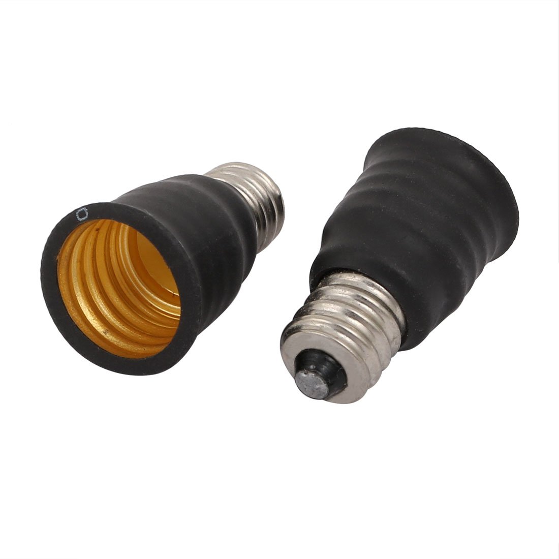 Sourcingmap 2pcs E12 to E17 Lamp Extender Adapter Converter Light Bulb Socket Holder Black