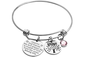 Ankiyabe Cousins Gifts Expandable Bracelet Cousin Quotes Bangle with Family Tree Charm
