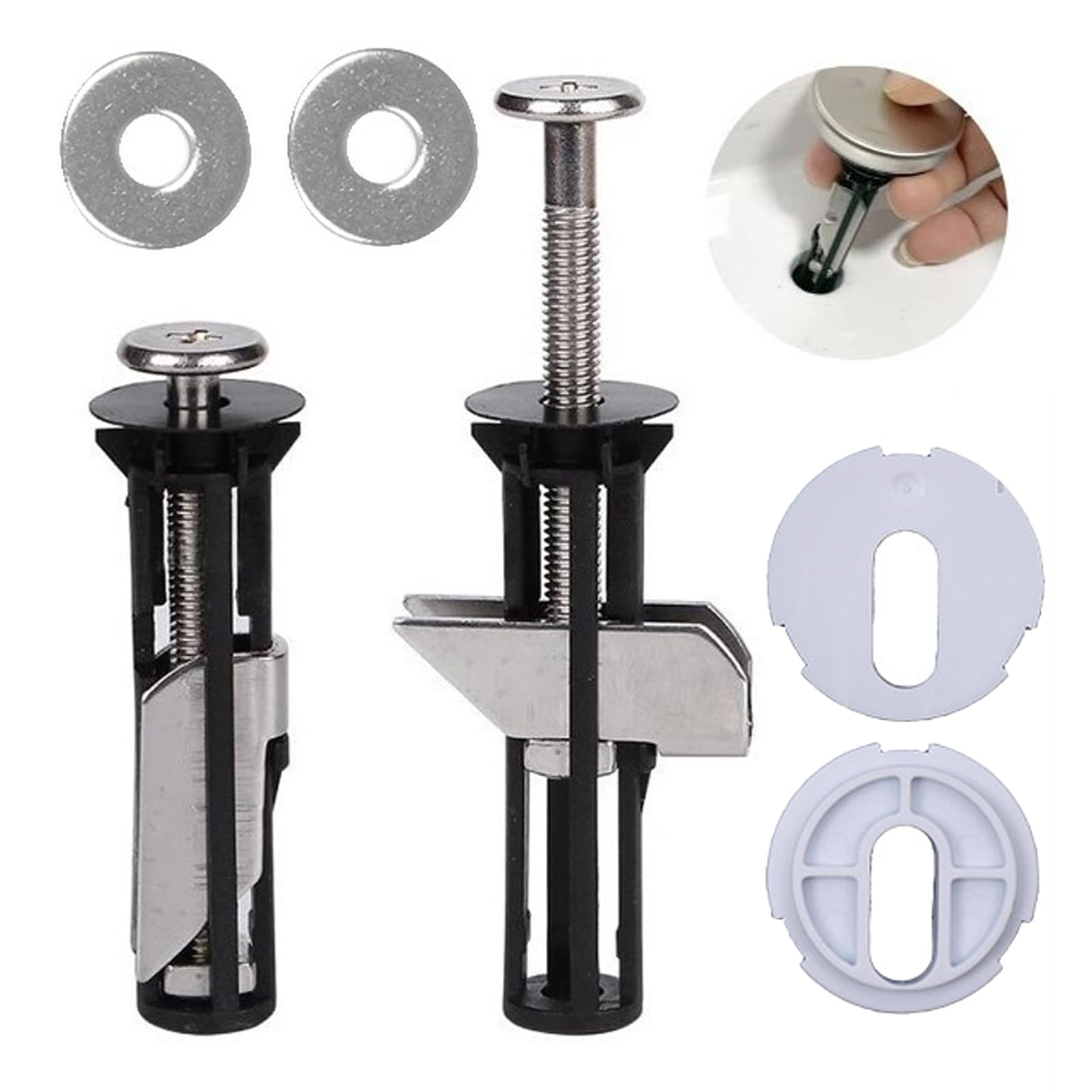 Universal Toilet Seat Bolts and Screws Toilet Seat Fixings Quick Release Top Hinge Fixings Fixtures Universal Replacement Parts (PMTLUOS)