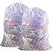 Polecasa Diamond Mesh Laundry Bags, 2Pcs 24 x 36 inches Heavy Duty Mesh Laundry Bag with ID Tag and Drawstring Closure, Large Laundry Hamper Liner, Laundry Bag for Travel, Sports, Dorms (White)