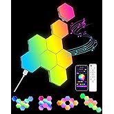 Kangtaixin Hexagon LED Lights 8 Pack - RGB Wall Panels with Music Sync, Smart App & Remote Control, DIY Modular Hex Light for Gaming Room, Bedroom, Living Room, Wall Decor