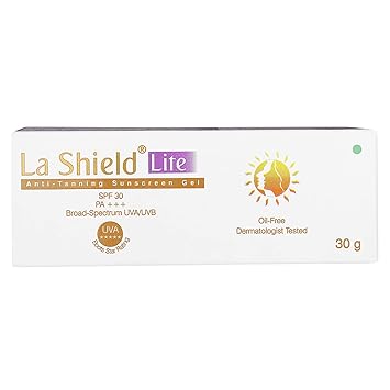 La Shield Lite SPF 30 Broad Spectrum Protection UVA/UVB Anti-Tanning Sunscreen Gel and De-Tan (30 g)