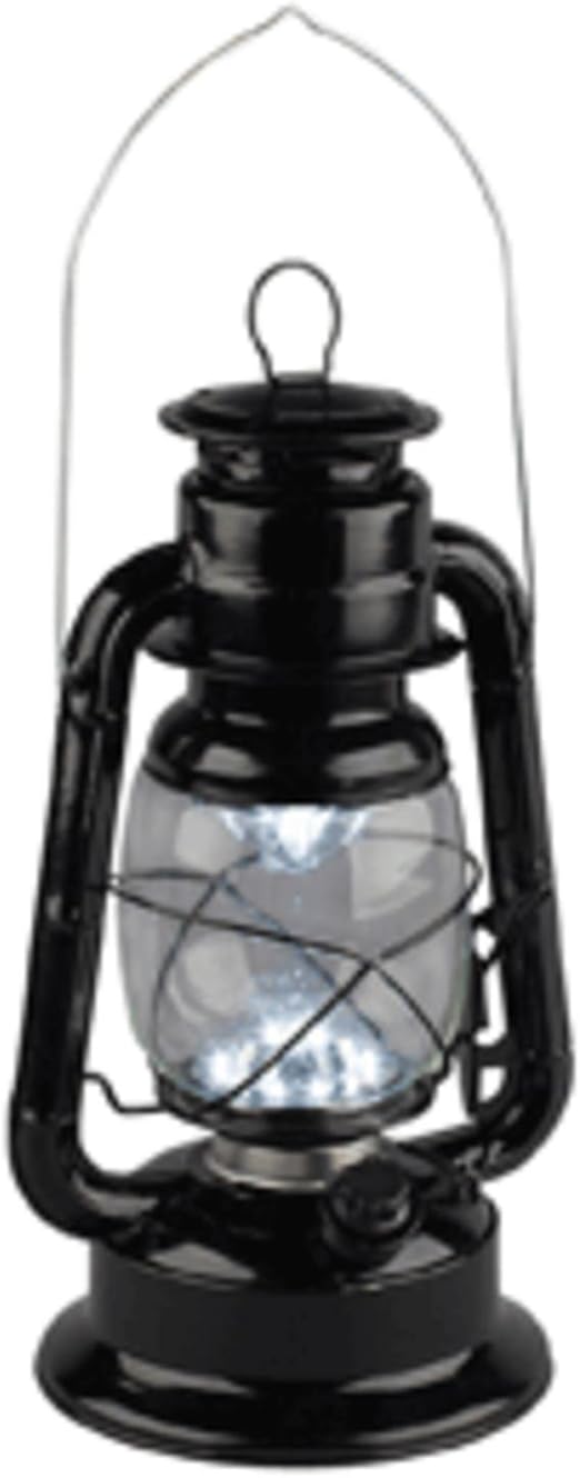 11.5" Classic Black Battery Operated LED Super Bright Hurricane Lantern