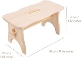 Creative Deco Unpainted Wooden Foot Step Stool Chair 38x19x21cm Pinewood view 2