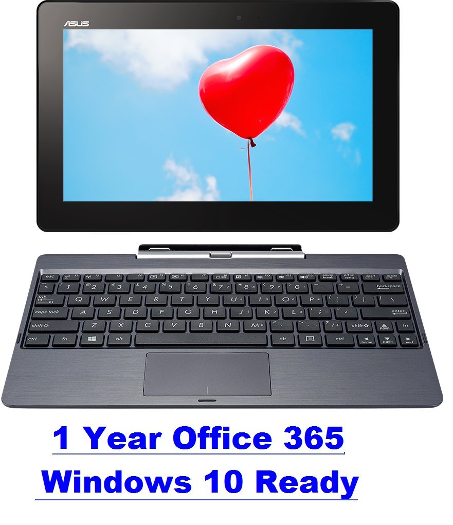 Amazon.com: Asus Transformer Book T100TA-C1-GR-B 10.1-Inch 2-in-1 Tablet  Netbook with Keyboard (2GB | 64GB | 1 Year Office 365 | Windows 10 Ready):  ...