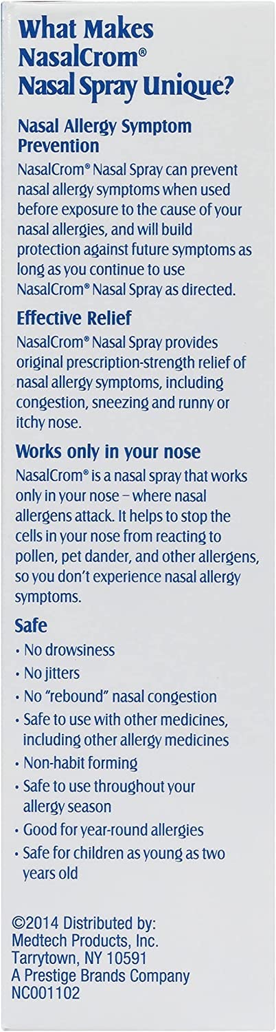 NasalCrom Nasal Spray Allergy Symptom Controller | 200 Sprays | .88 FL OZ