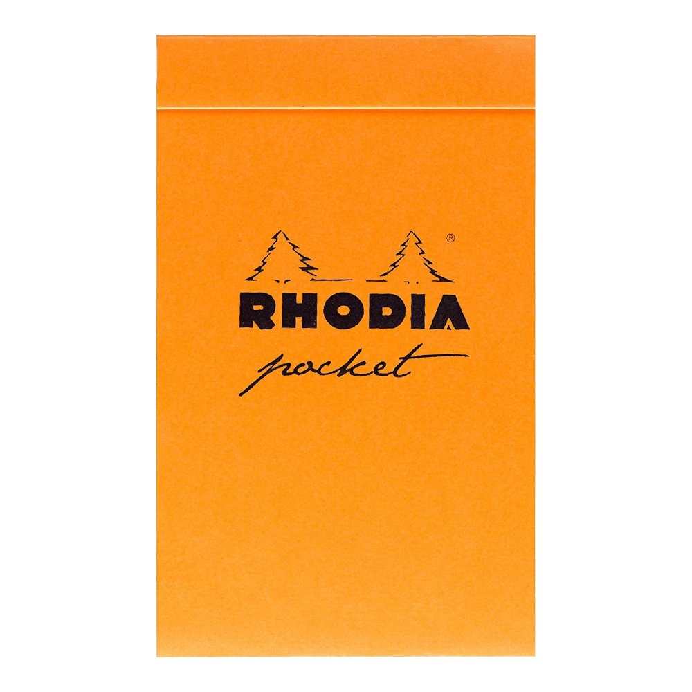RHODIA 8550C - Pocket Stapled Notepad Black or Orange - 7.5 x 12 cm - Dotted Dot - 40 Detachable Sheets - 80G Clairefontaine Paper - Soft and Resistant Coated Card Cover - Classic