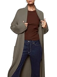 Womens Long Sleeve Maxi Cardigan Open Front
