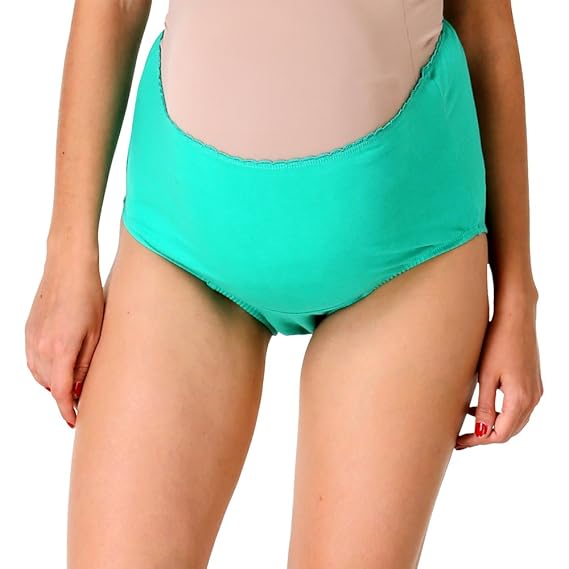 Green Maternity Hygiene Panty with Lace - Hugs Your Curves for Additional Comfort, for Pregnancy