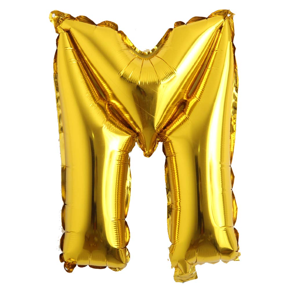 16" Alphabet Letter and Number Balloons Set Package, Aluminum Hanging Foil Film banner Mylar Balloon for Birthday Party Decoration Custom Word (A-Z, 0-9 Gold) (16 inch M Golden)