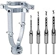 Square Hole Drill Bit Adapter with 4pcs Square Hole Drill Bit- Mortising Attachment for Drill Press, Mortise Machine, Power Tool Accessory for Drill Machines,Quickly Install or Disassemble