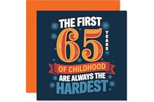 Funny 65th Birthday Card - Still a Big Kid at Heart - Bright and Cheeky Design with Bold Blue and Orange - Perfect for Milest