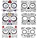 COKOHAPPY Day of the Dead Sugar Skull Rose Floral Skeleton Temporary Face Tattoo Kit - Pack of 6 Kits