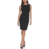 Calvin Klein Womens Sleeveless Starburst Ruched Crepe Mini Sheath Dress