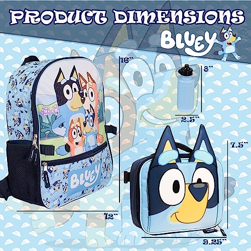 AI ACCESSORY INNOVATIONS Bluey 4 Piece Backpack Set for PreSchool