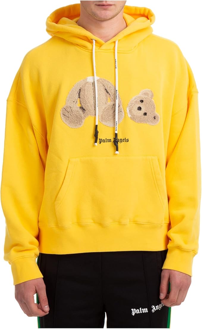 Palm Angels Men Hoodie Bear Yellow/Black: Amazon.co.uk: Clothing