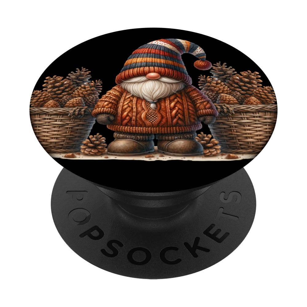 Fall Gnome For Women Pine Cone Decor For Sweater Weather PopSockets Swappable PopGrip